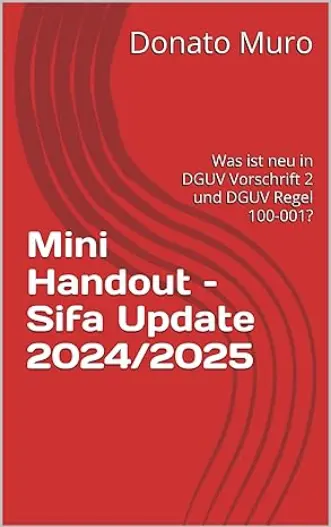 Ein in rot gehaltener Buchtitel - Mini Handout SiFa Update 2024/2025