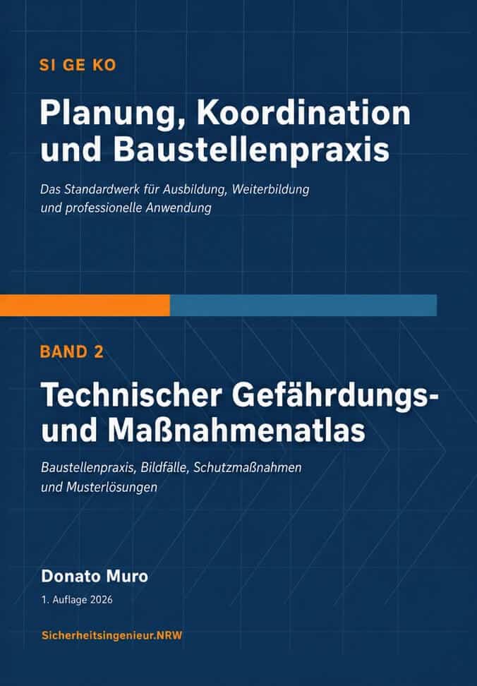 Book cover for a German construction safety manual: Planung, Koordination und Baustellenpraxis, Band 2.
